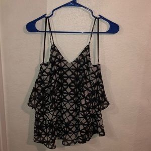 black and white symmetrical tank top